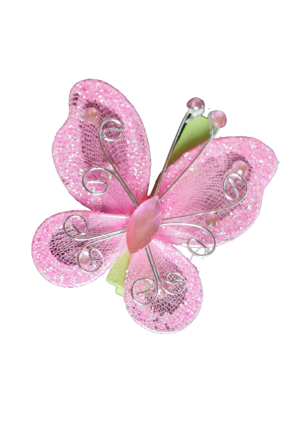 Schmetterling Glücks Klammer - rosa