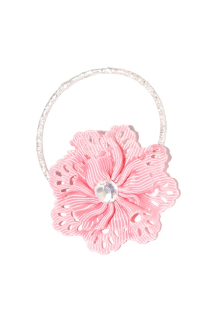 Glücksbringer Haargummi - Blume - rosarot