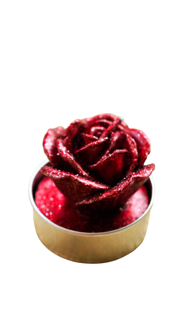 Wunschkerze - Rote Rose